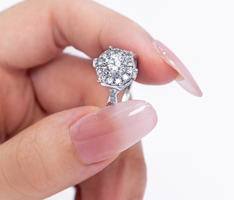 Twisted Vine Halo Diamond Engagement Ring
